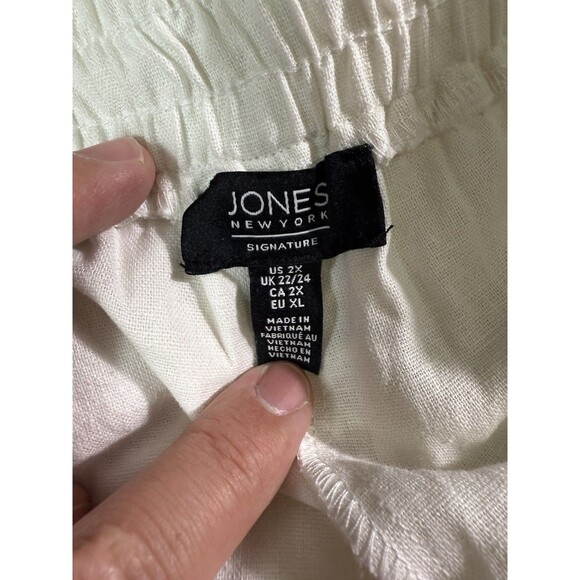 Jones New York Womens Crop Pants With Elastic Waist Band Stretch White Size 2X - Picture 11 of 12